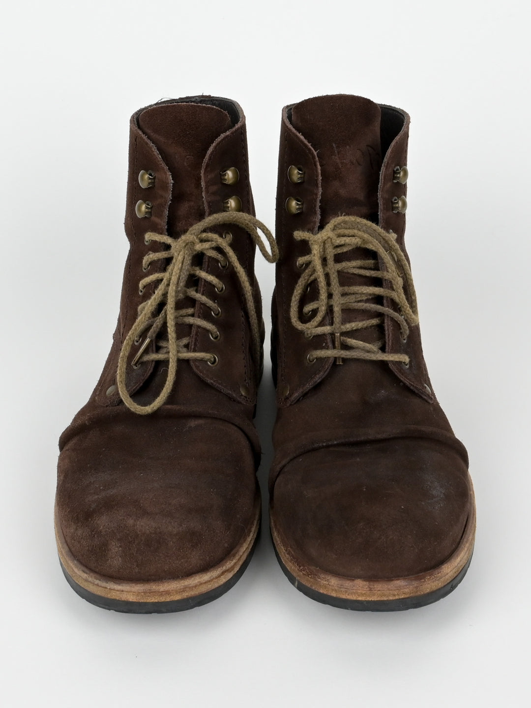 5998 Suede Stacked Leather Boots