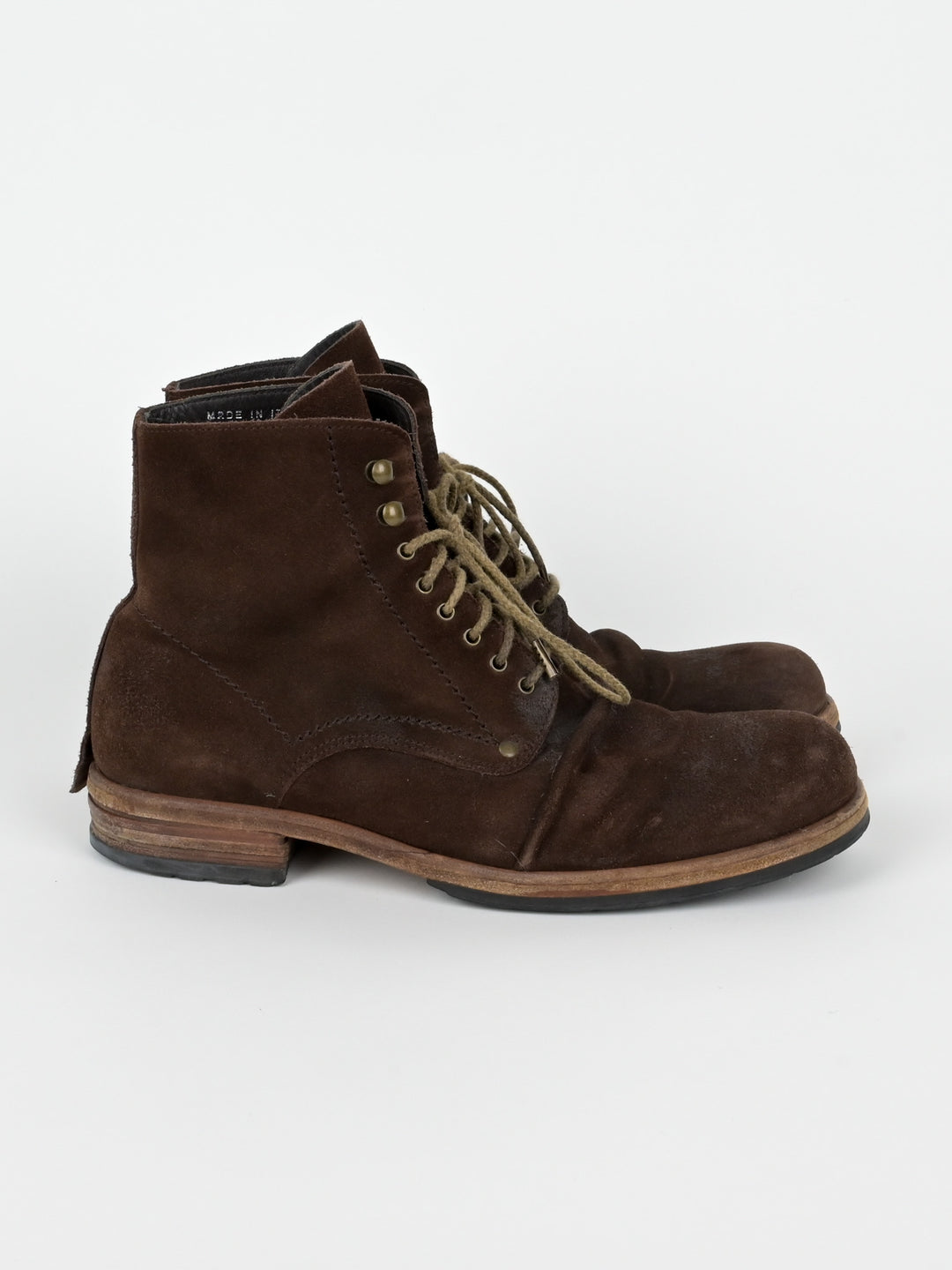 5998 Suede Stacked Leather Boots