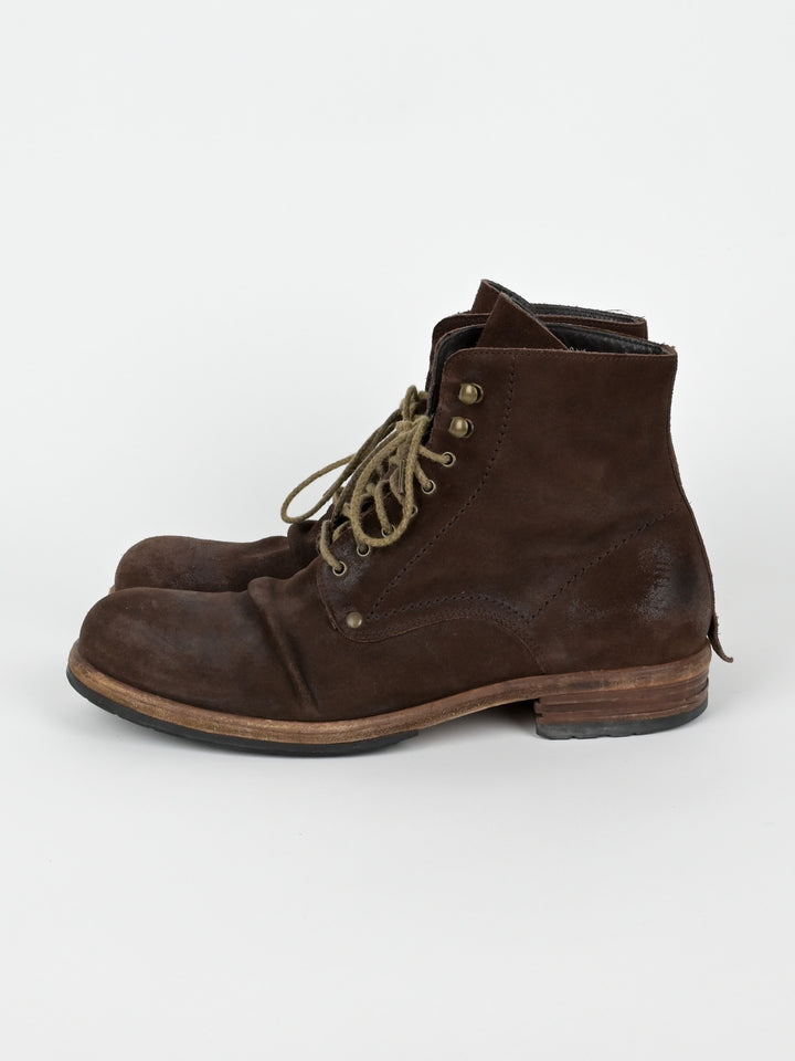 5998 Suede Stacked Leather Boots