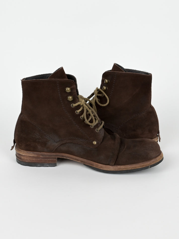 5998 Suede Stacked Leather Boots