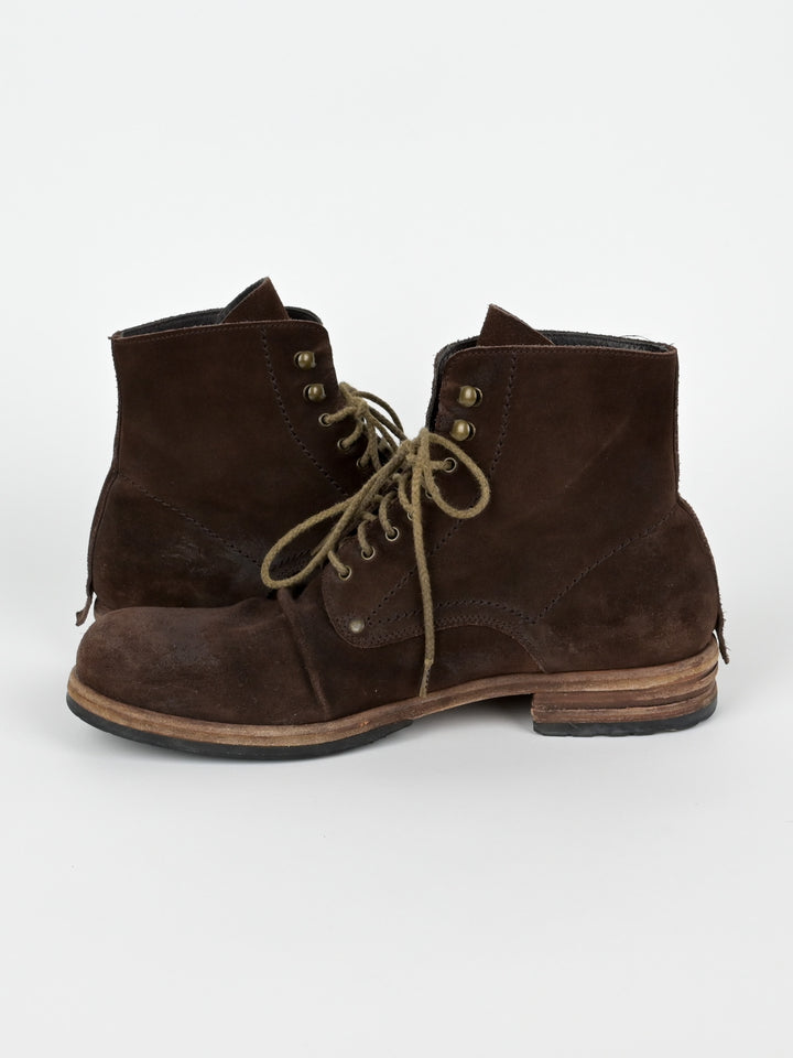 5998 Suede Stacked Leather Boots