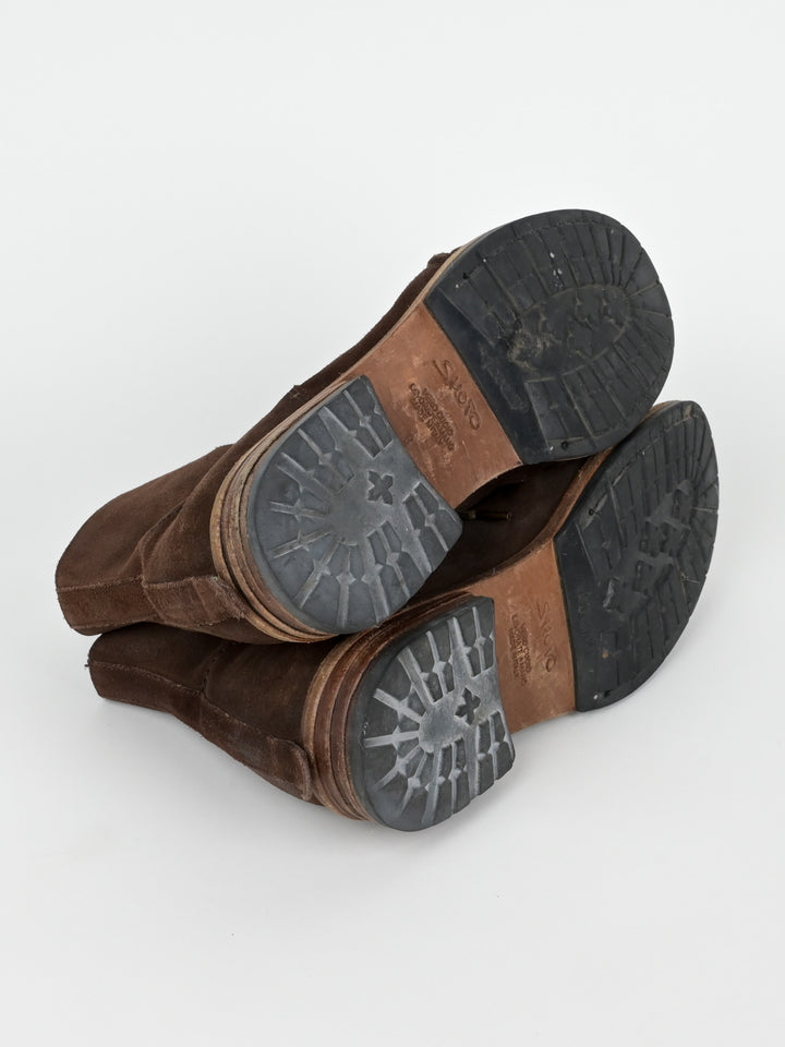 5998 Suede Stacked Leather Boots