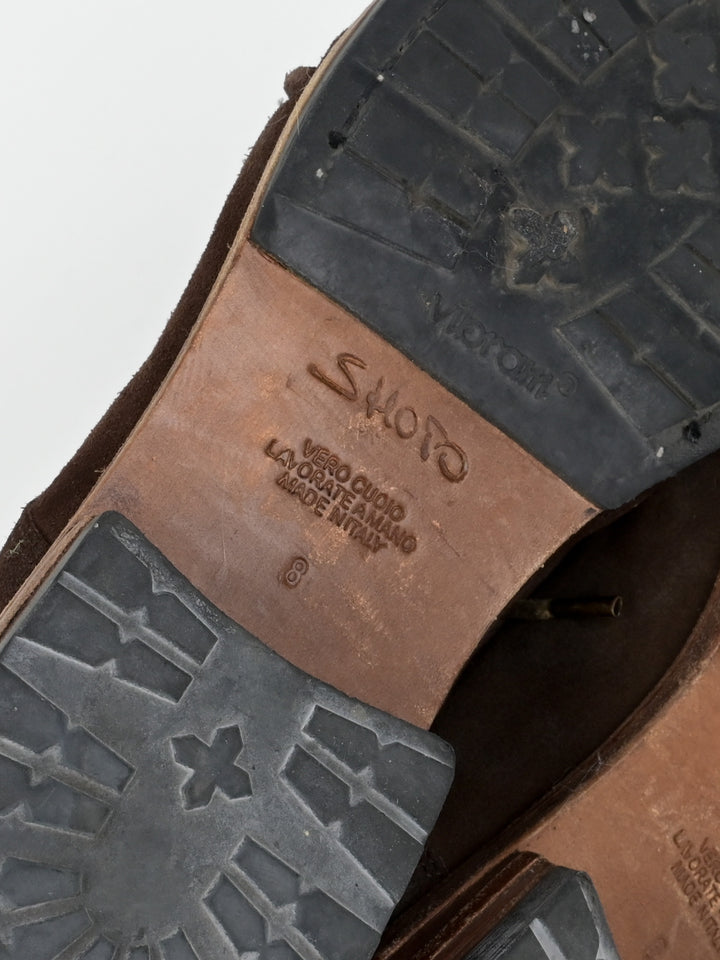 5998 Suede Stacked Leather Boots