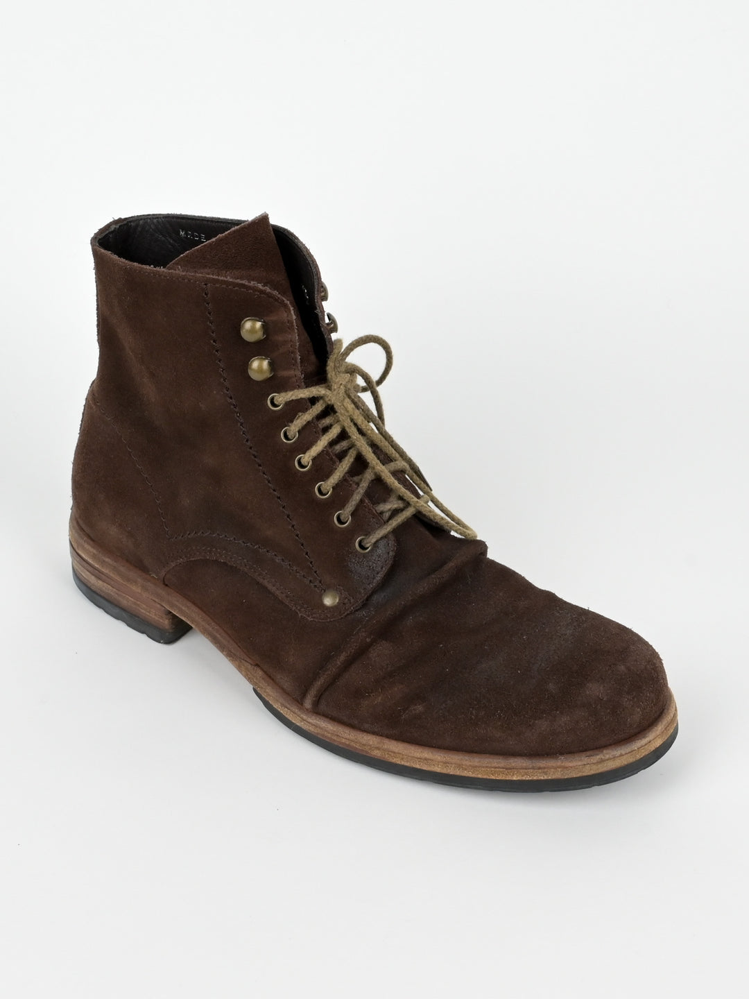 5998 Suede Stacked Leather Boots