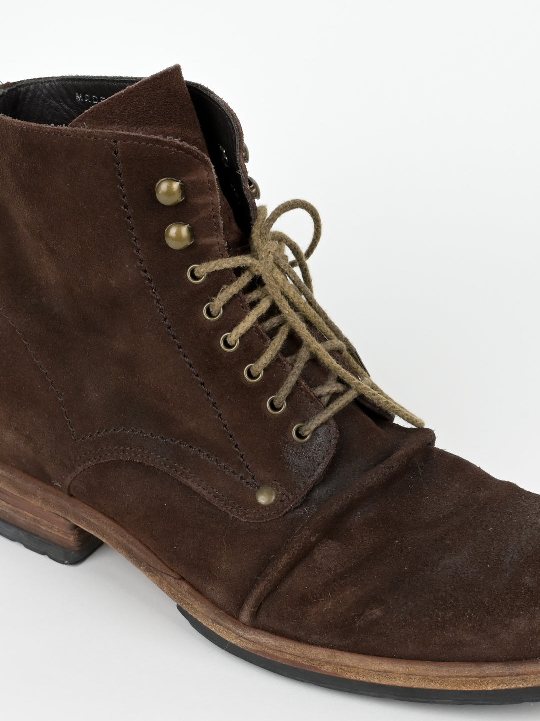 5998 Suede Stacked Leather Boots