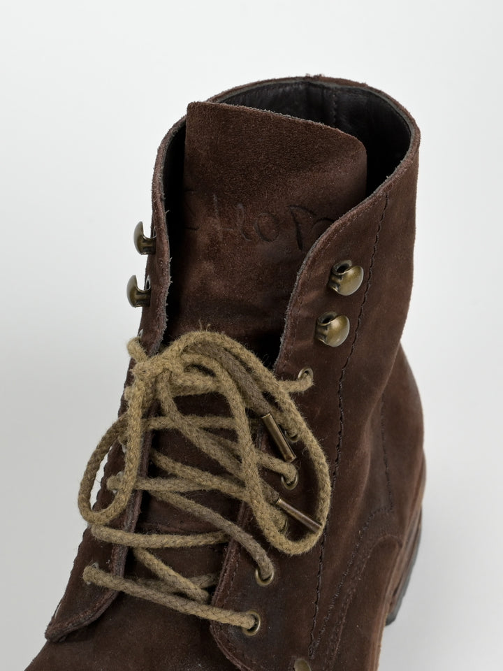 5998 Suede Stacked Leather Boots