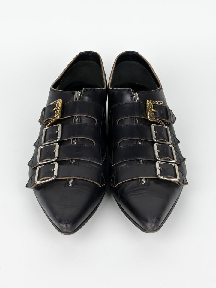Quebec Leather Monk Strap Shoes
