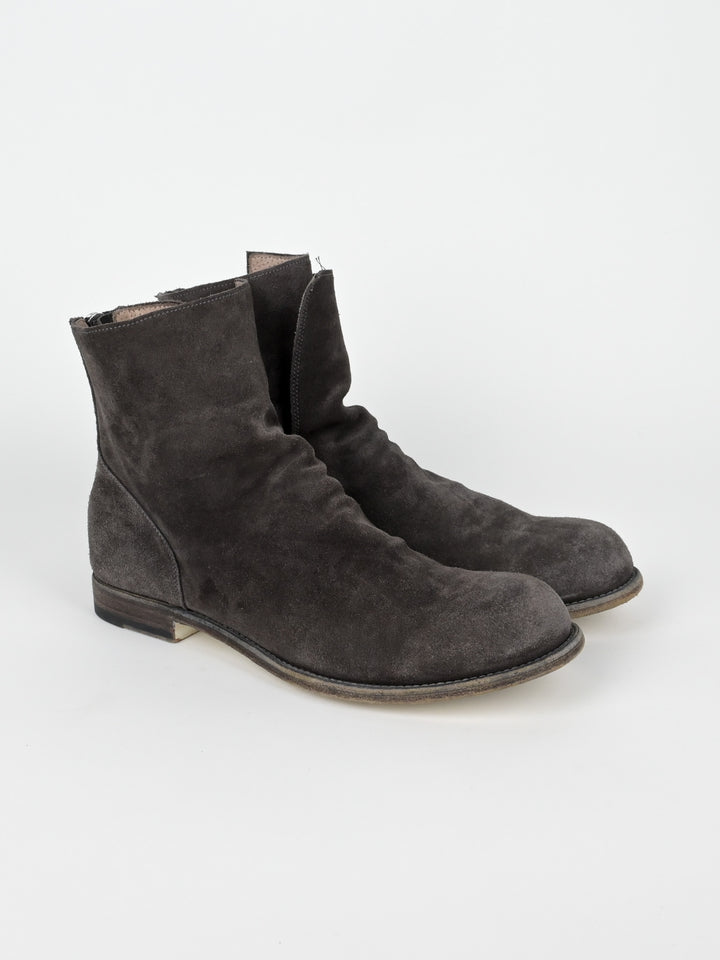 Suede Back Zip Ankle Boots