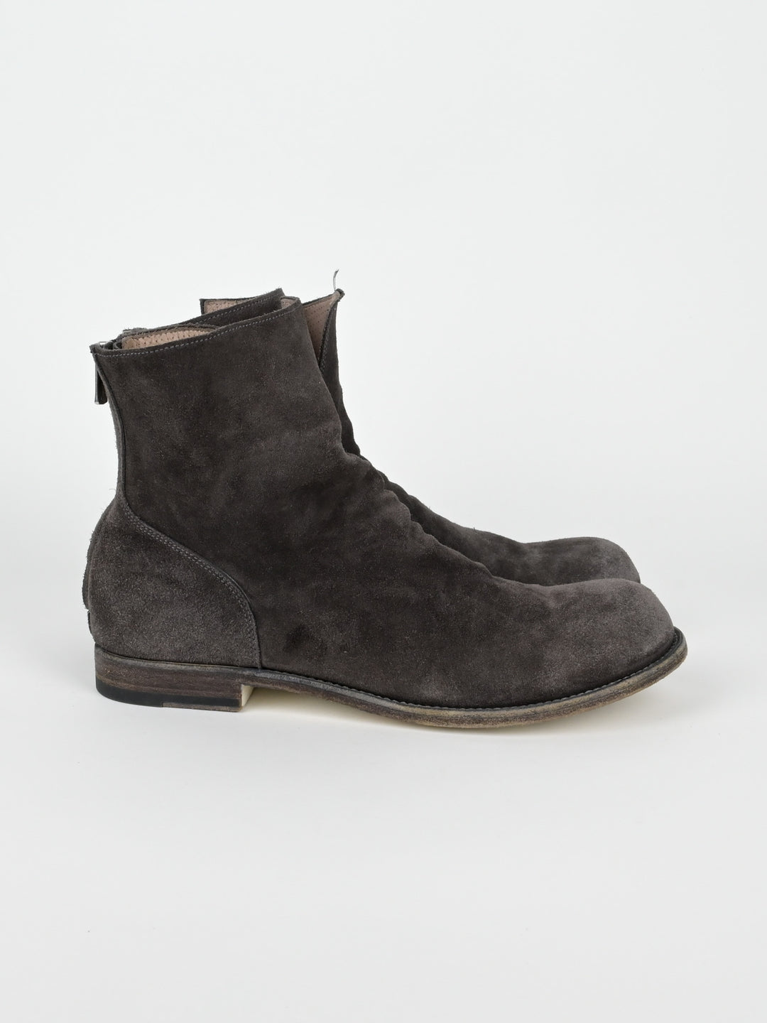 Suede Back Zip Ankle Boots