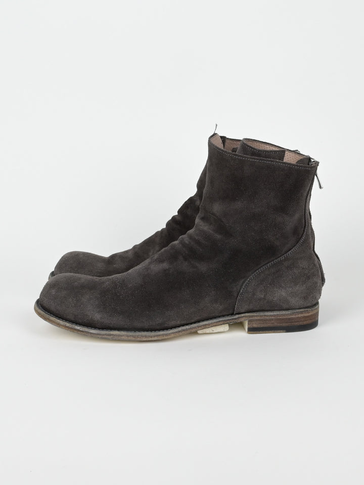 Suede Back Zip Ankle Boots