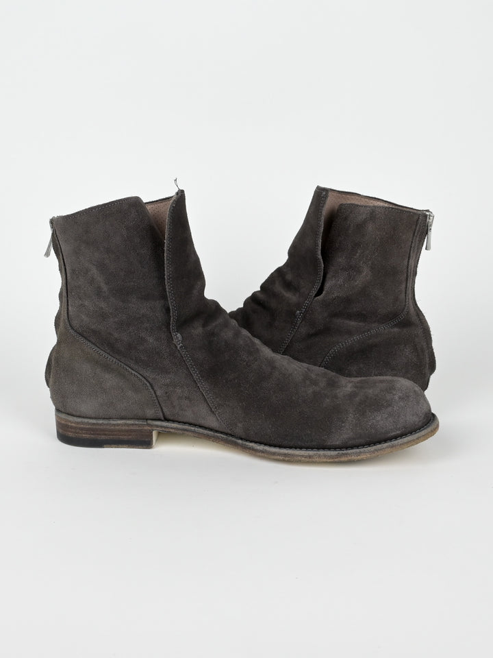 Suede Back Zip Ankle Boots