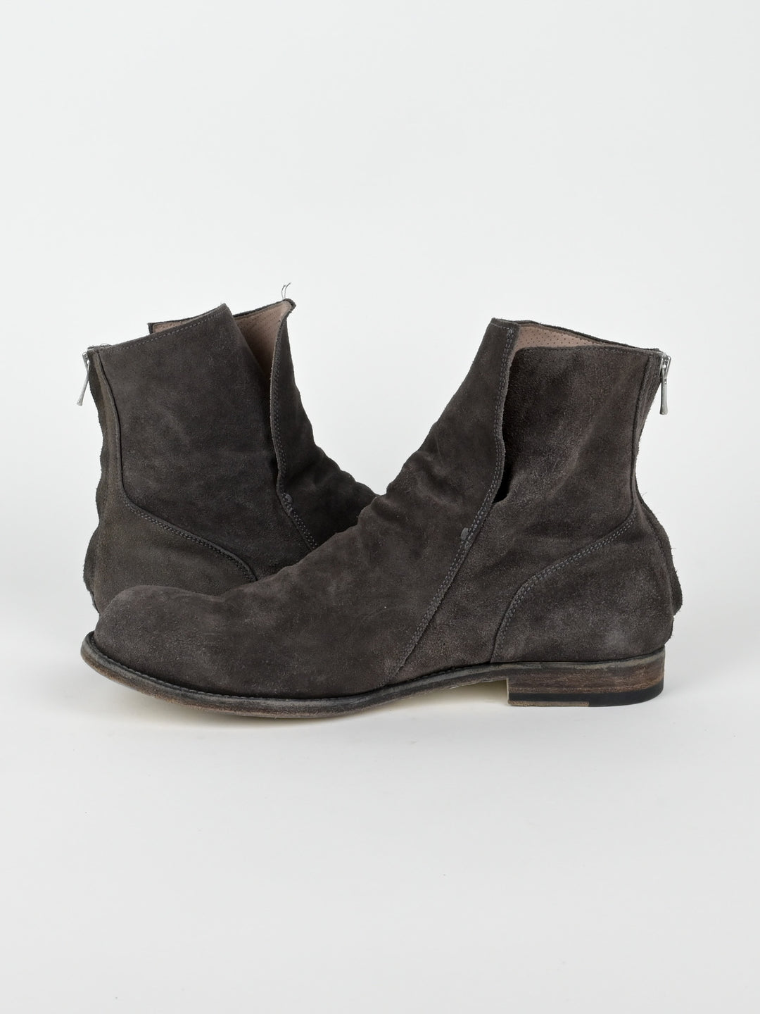 Suede Back Zip Ankle Boots