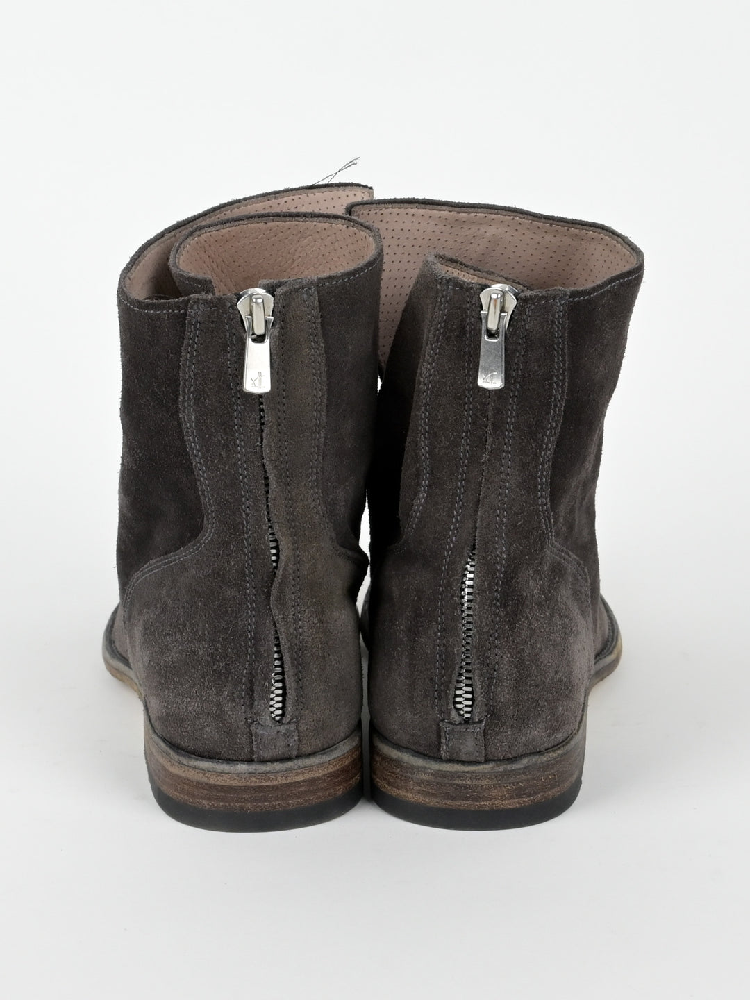 Suede Back Zip Ankle Boots