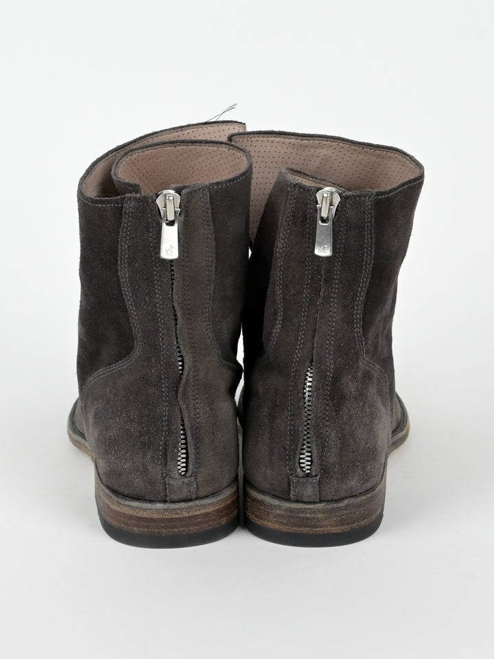 Suede Back Zip Ankle Boots