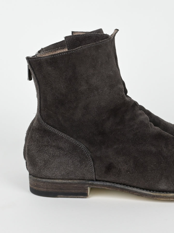 Suede Back Zip Ankle Boots