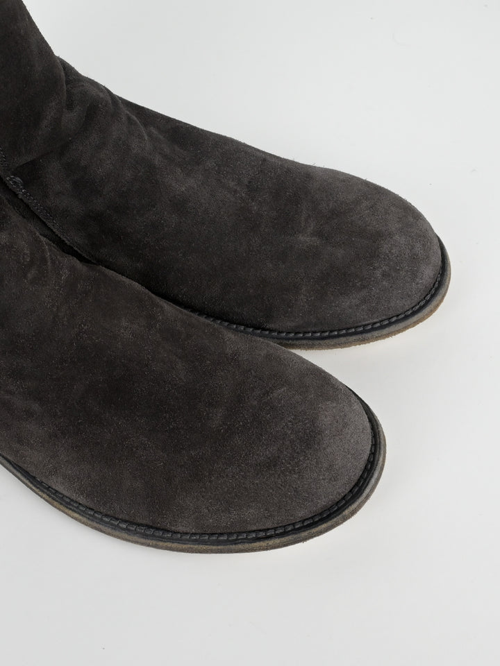 Suede Back Zip Ankle Boots