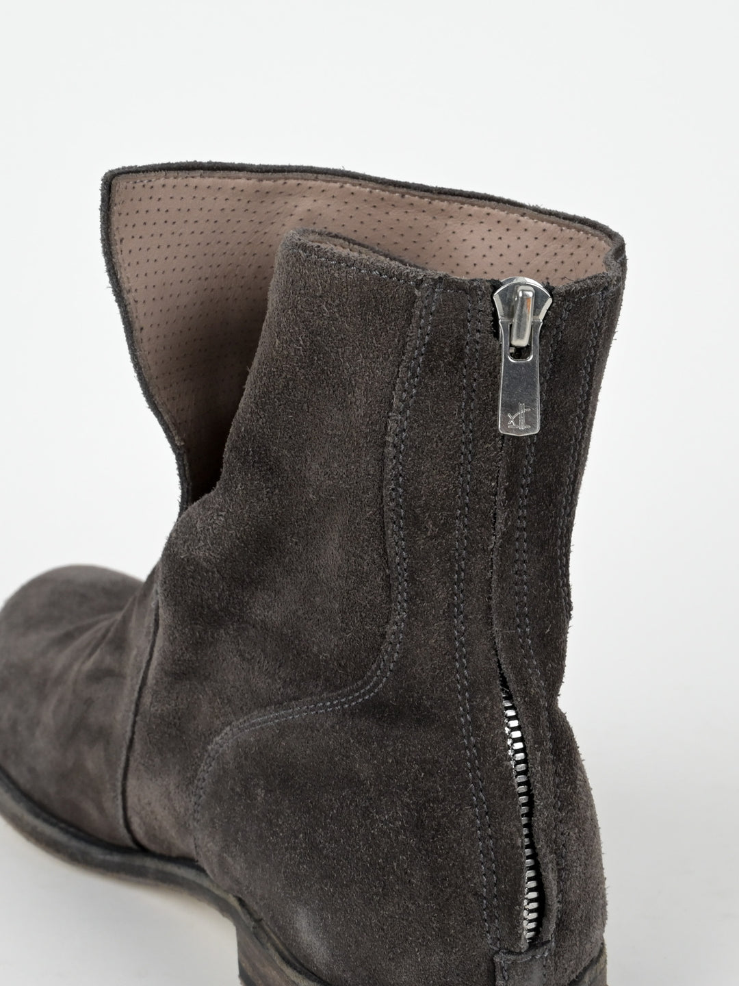 Suede Back Zip Ankle Boots