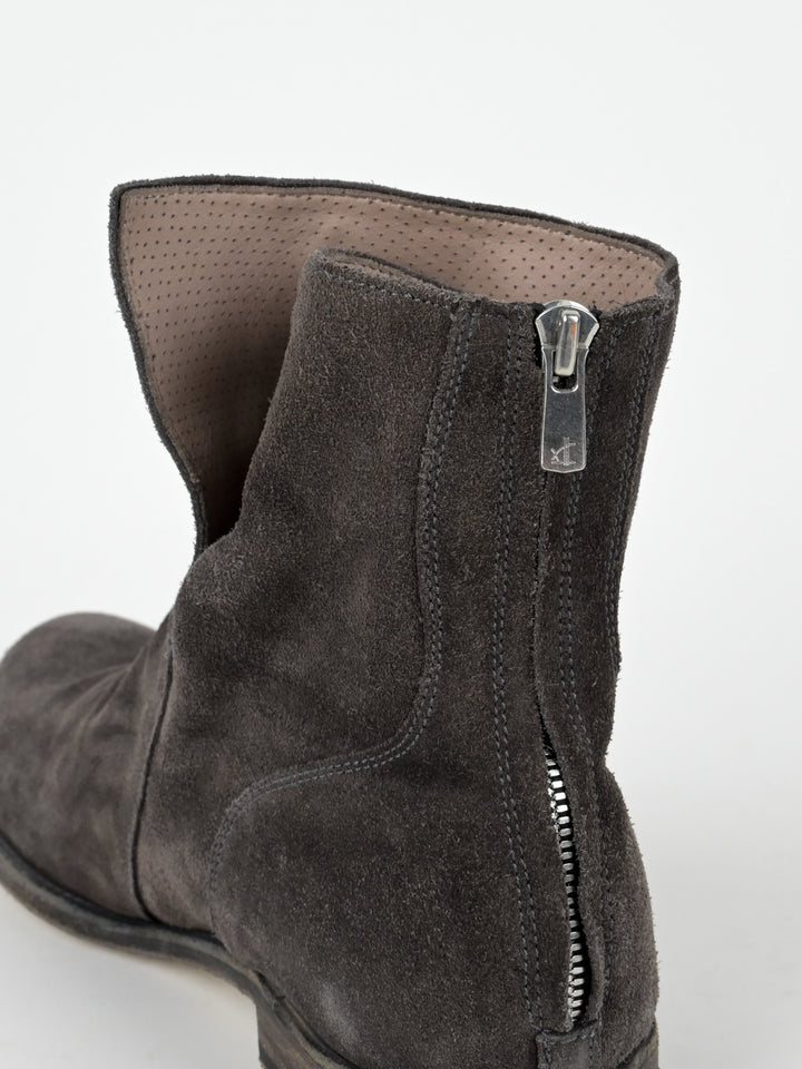 Suede Back Zip Ankle Boots