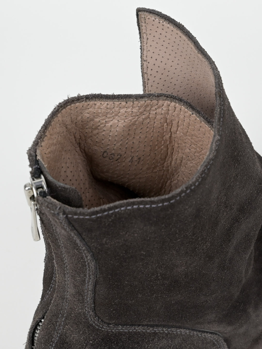 Suede Back Zip Ankle Boots