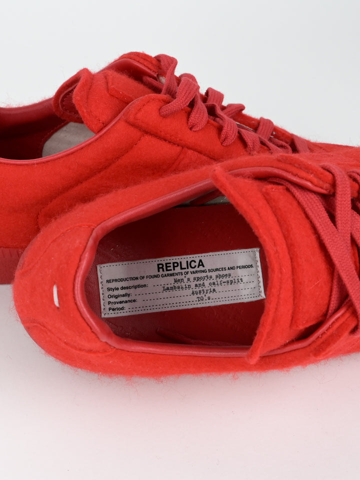 Red Replica GAT Leather Low Top Sneakers