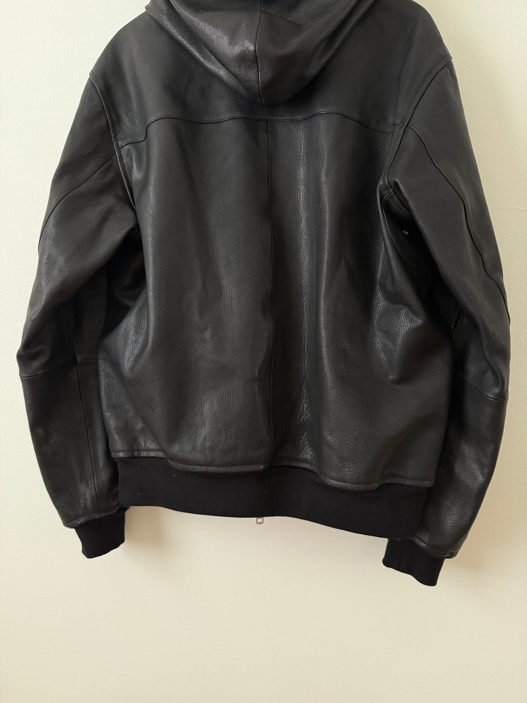 5 Zip Goat Leather Hooded Jacket