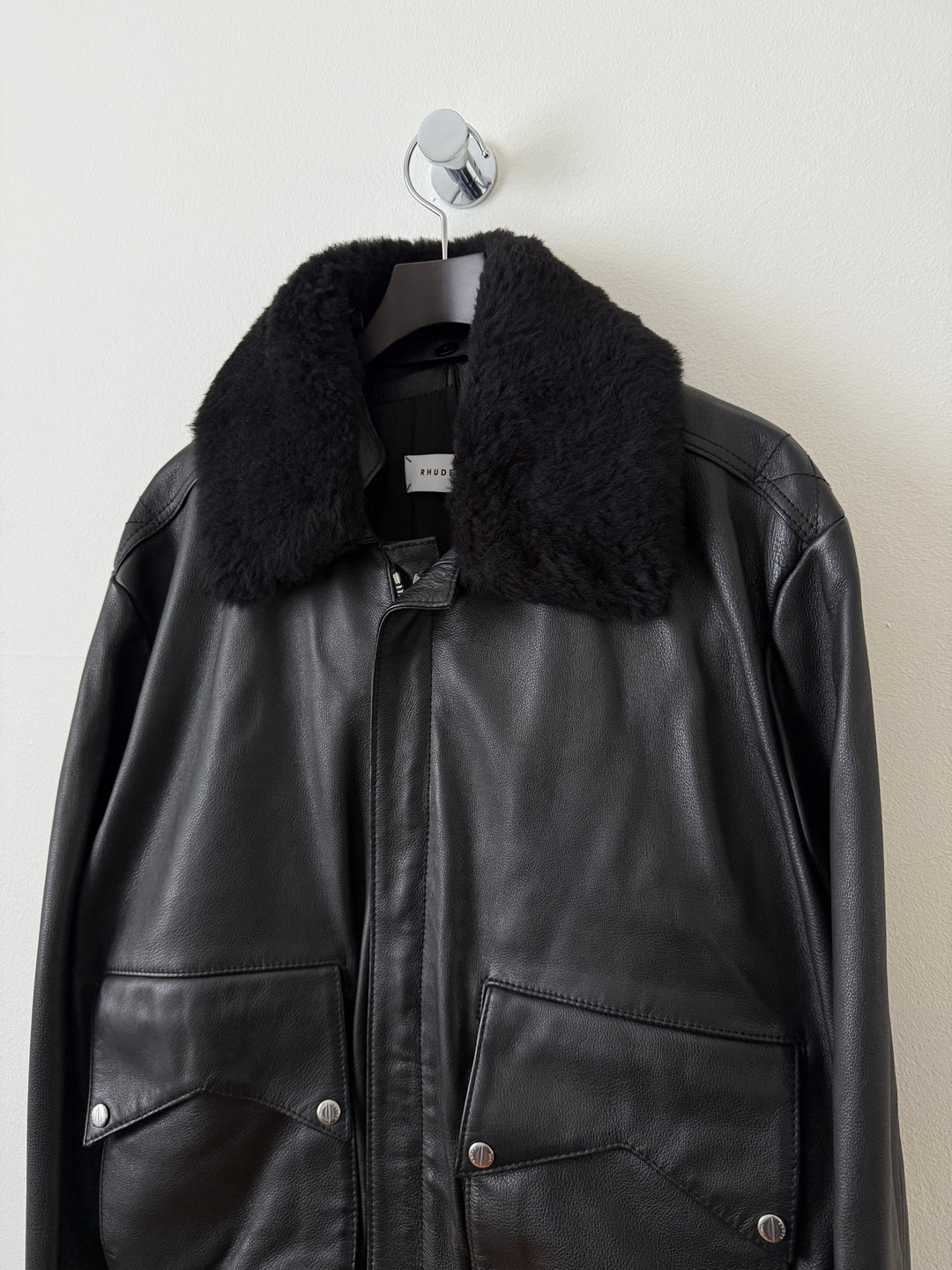 Leather Pilot Bomber Jacket