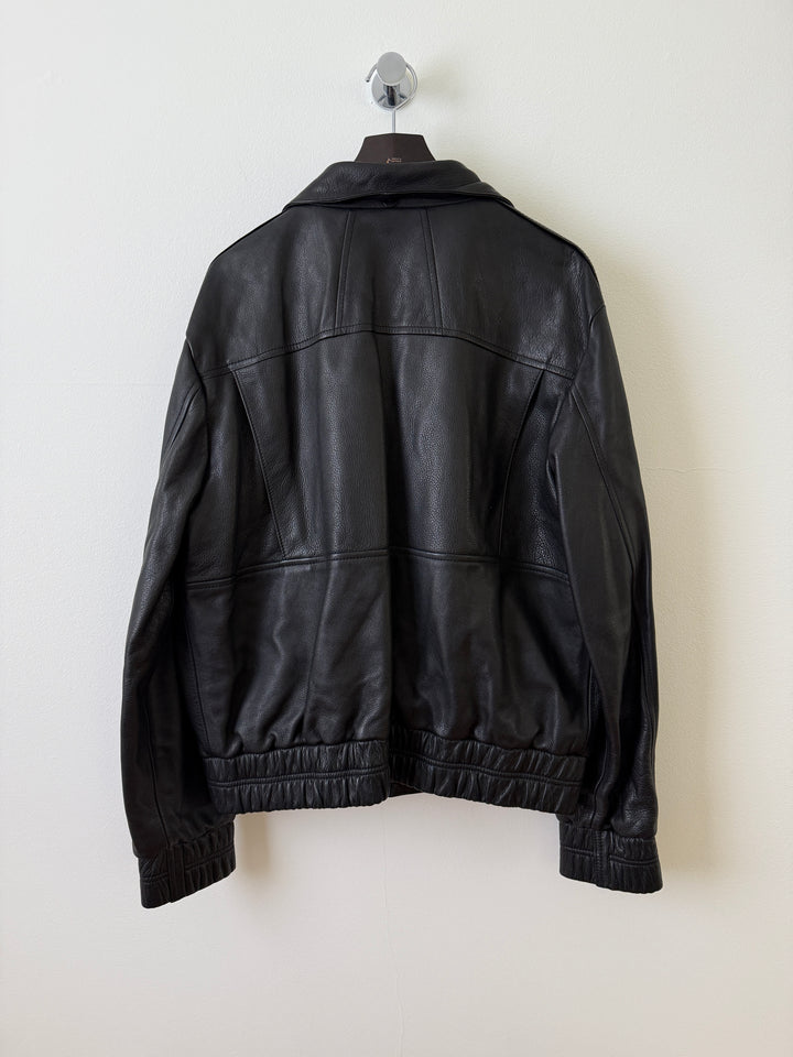 Leather Pilot Bomber Jacket