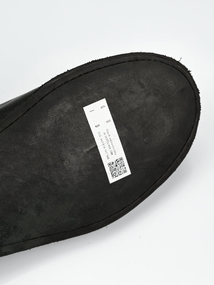 Front Zip Calf Leather Full Grain Slipper