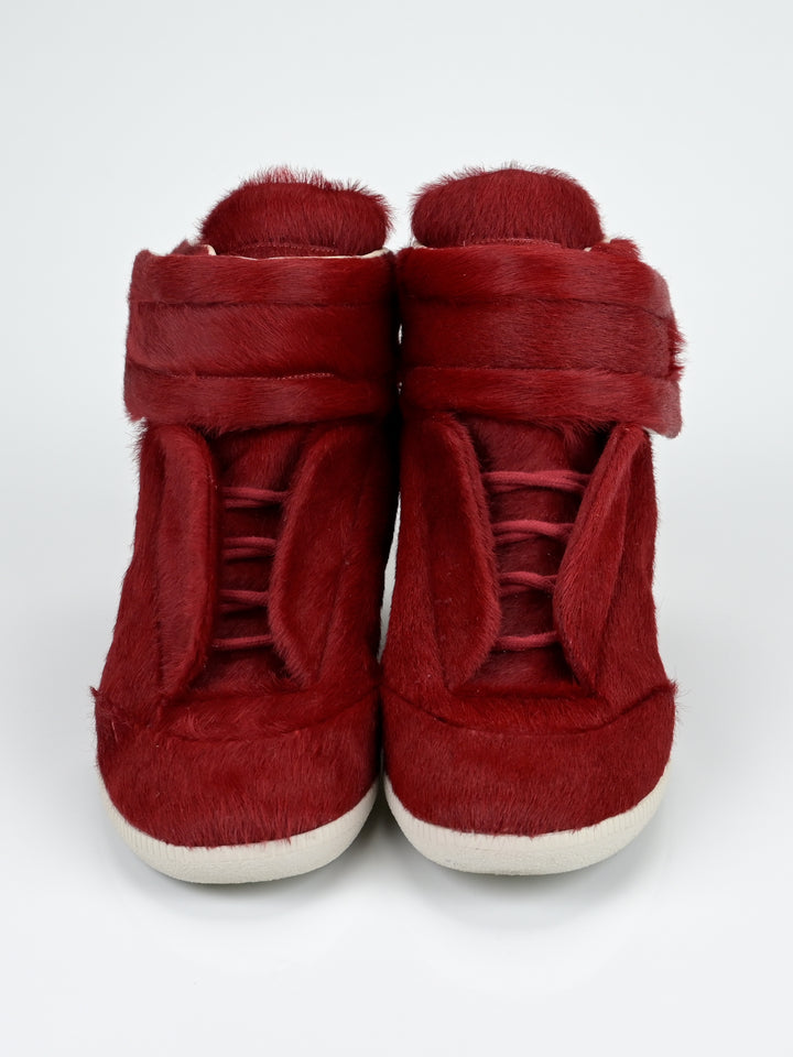 Yeezus Red Calf Pony Hair Future Sneakers
