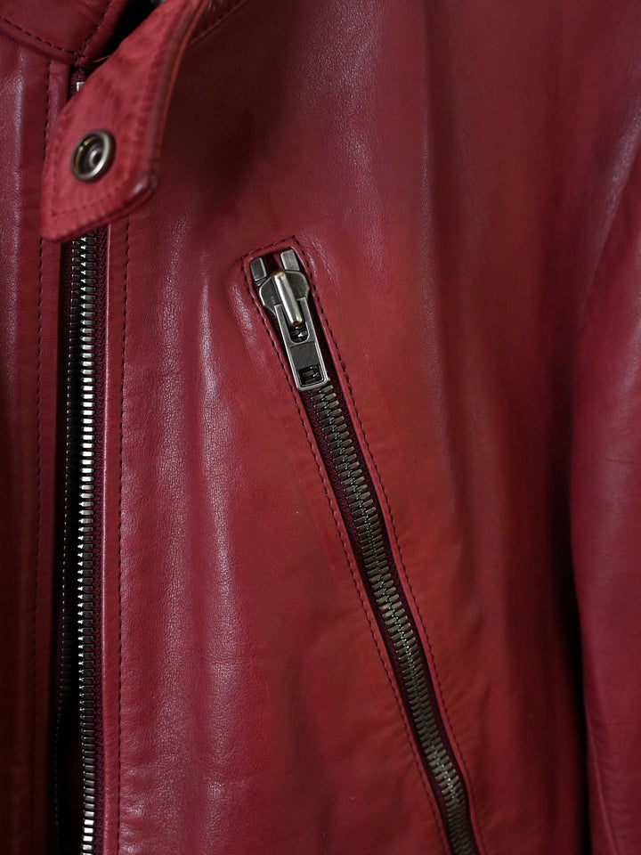 Red 5 Zip Leather Jacket