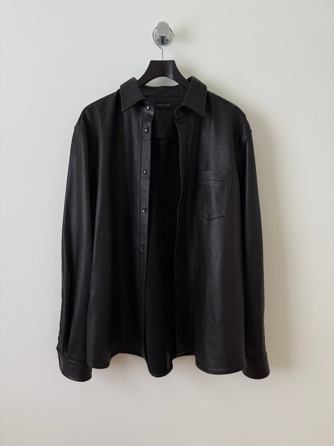 Leather Cloak Button Up Shirt