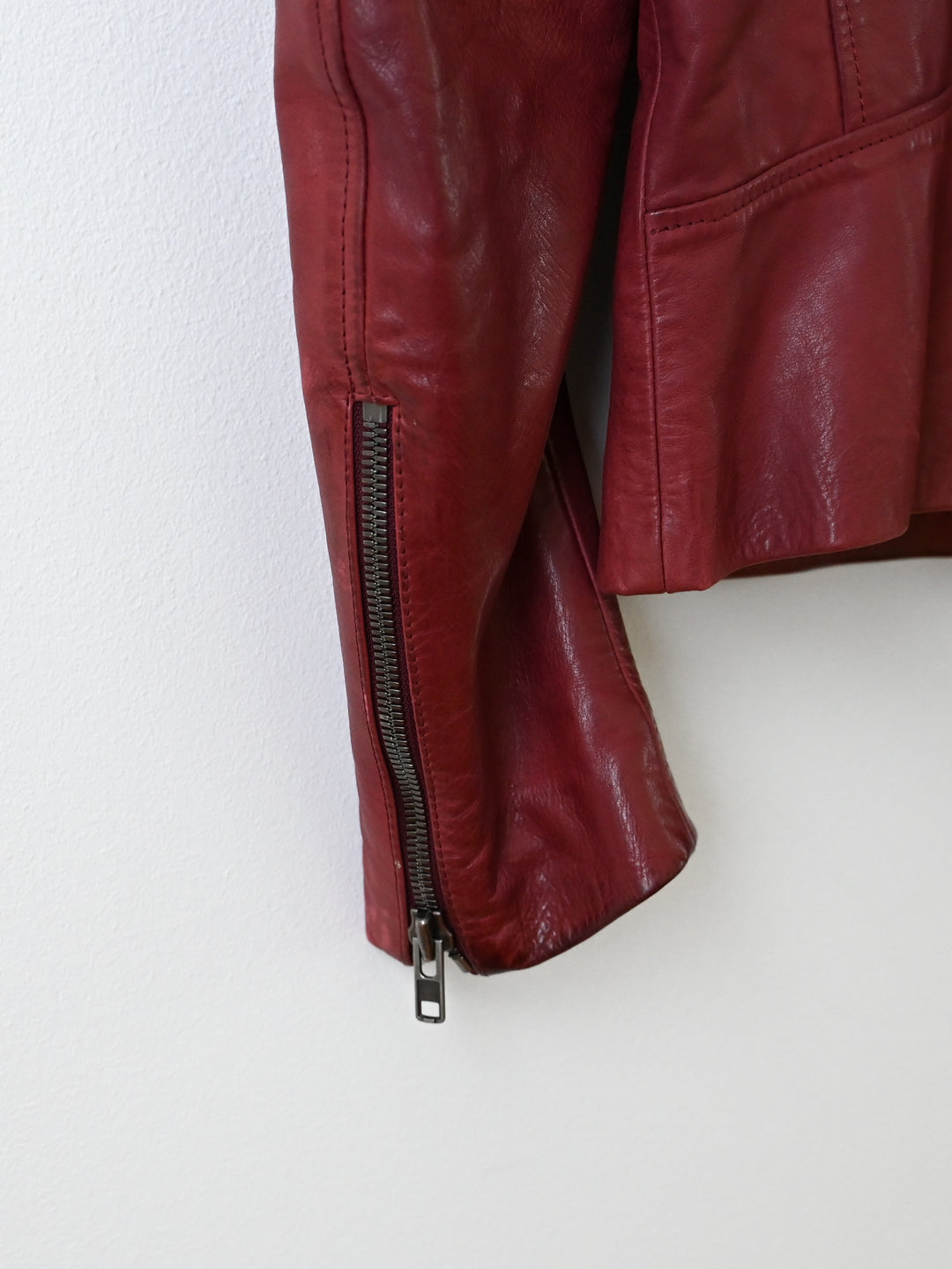 Red 5 Zip Leather Jacket