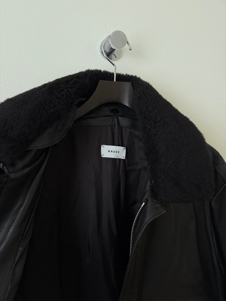 Leather Pilot Bomber Jacket