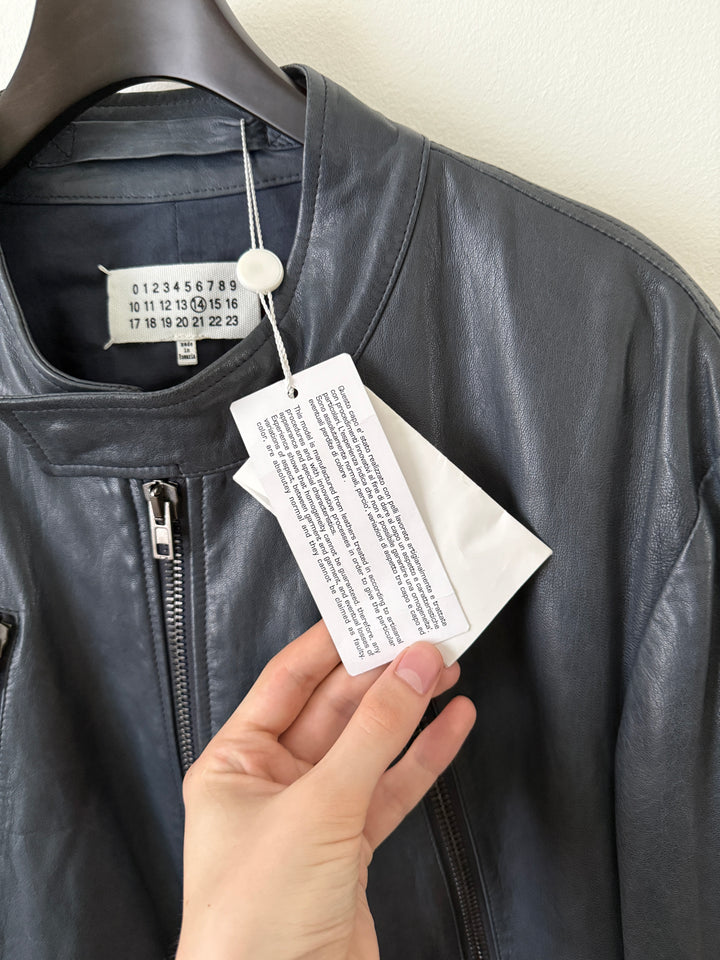 5 Zip Leather Moto Jacket