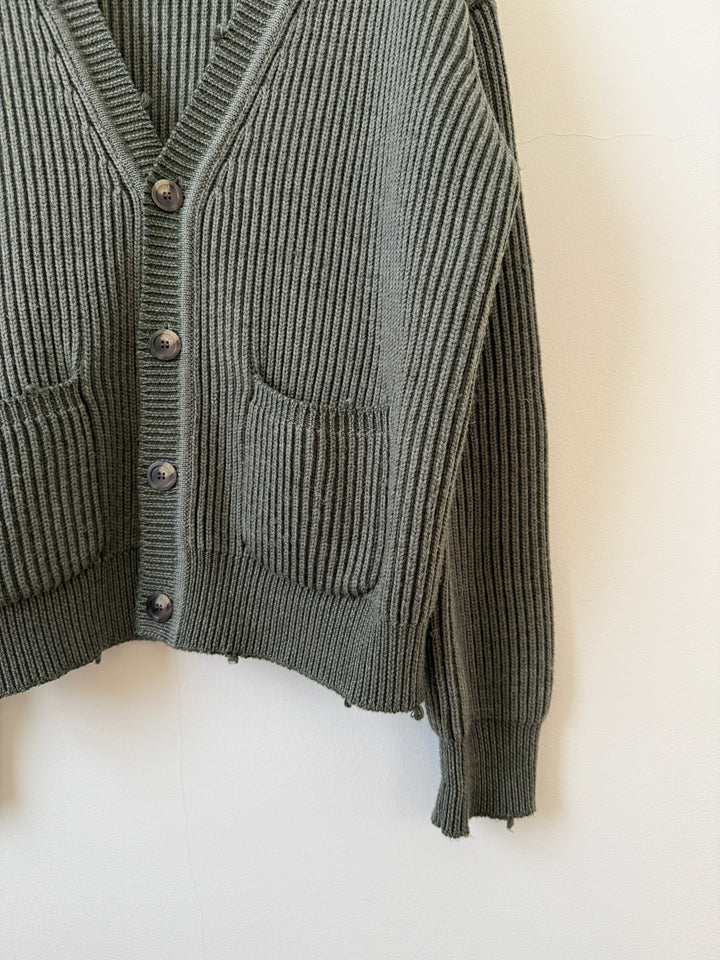 Structure Knit Wool Cardigan