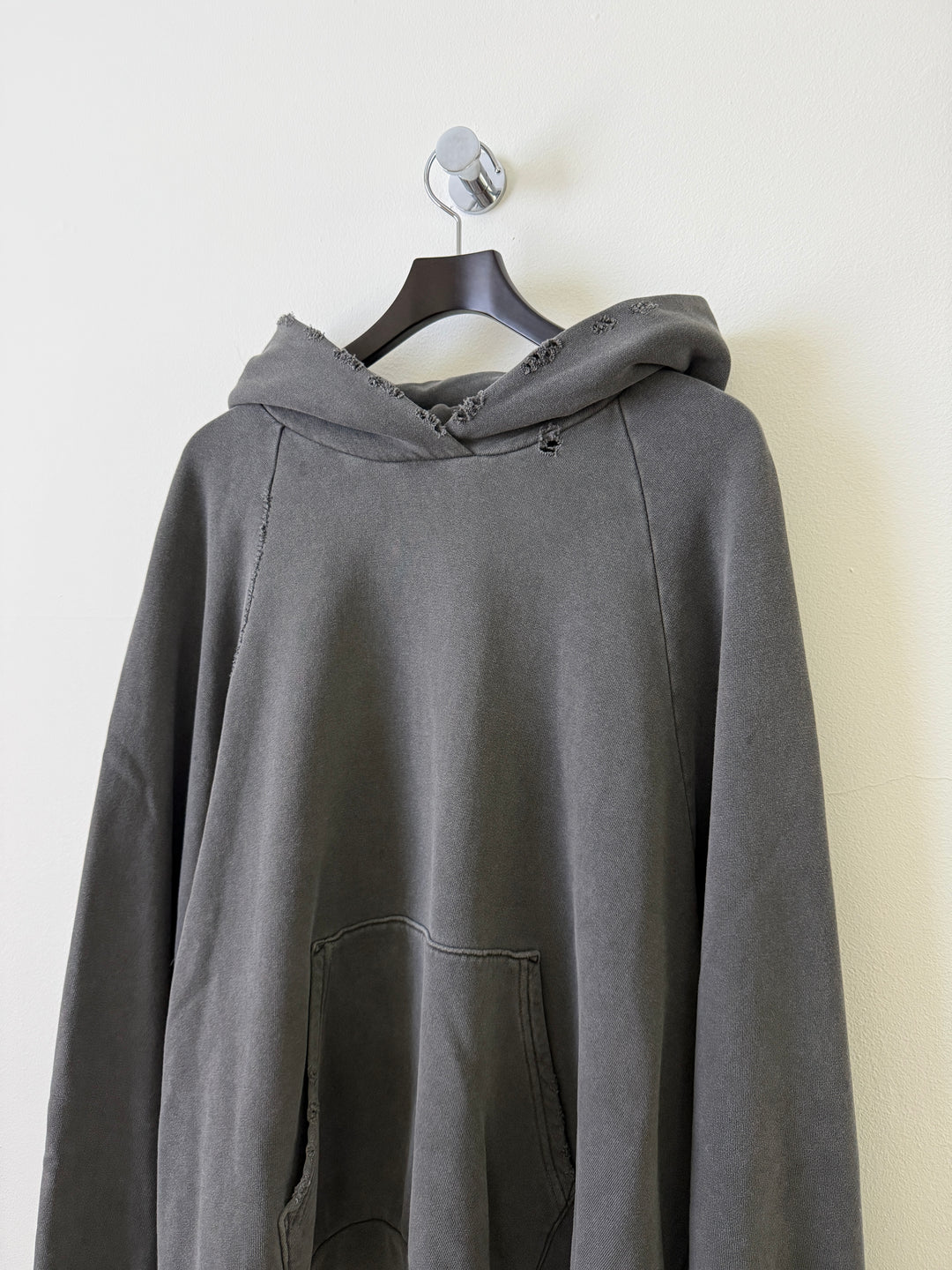 Grey Folsom Distressed Hoodie