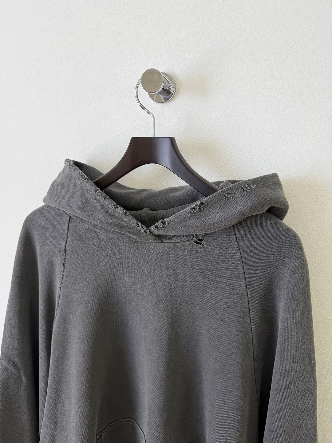 Grey Folsom Distressed Hoodie