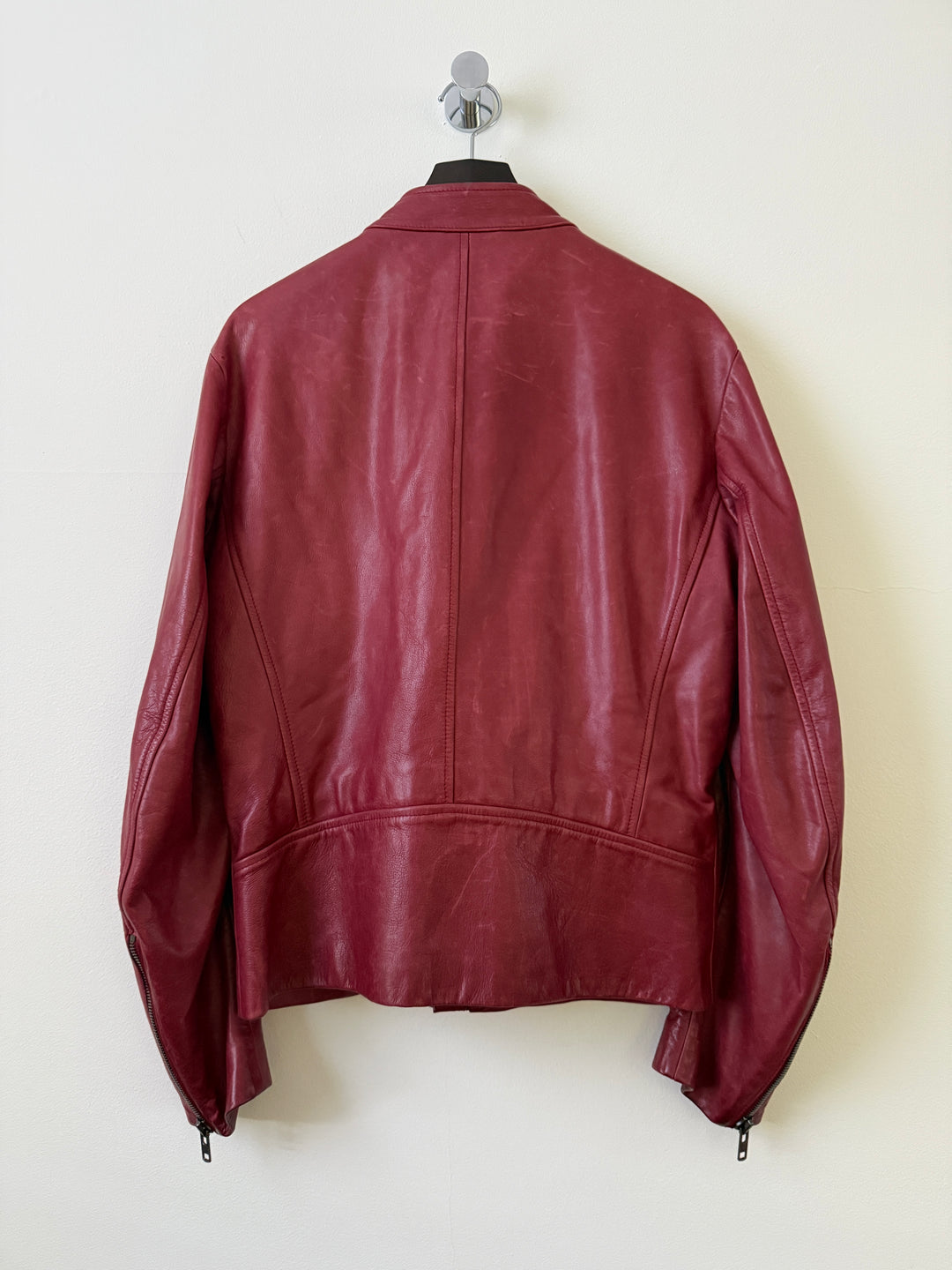 2007 Red 5 Zip Leather Moto Jacket