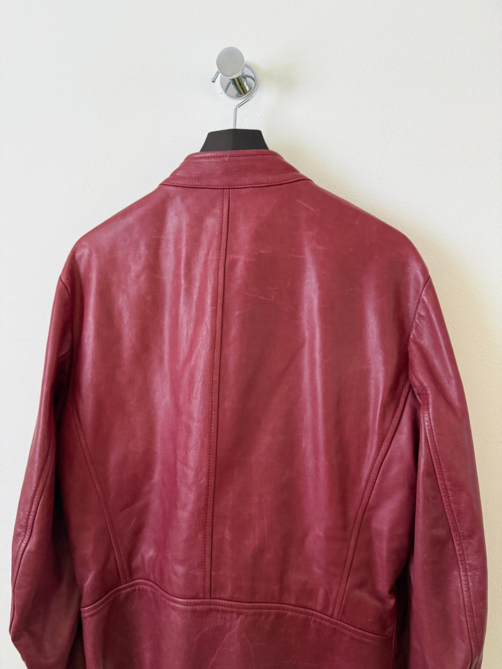 2007 Red 5 Zip Leather Moto Jacket
