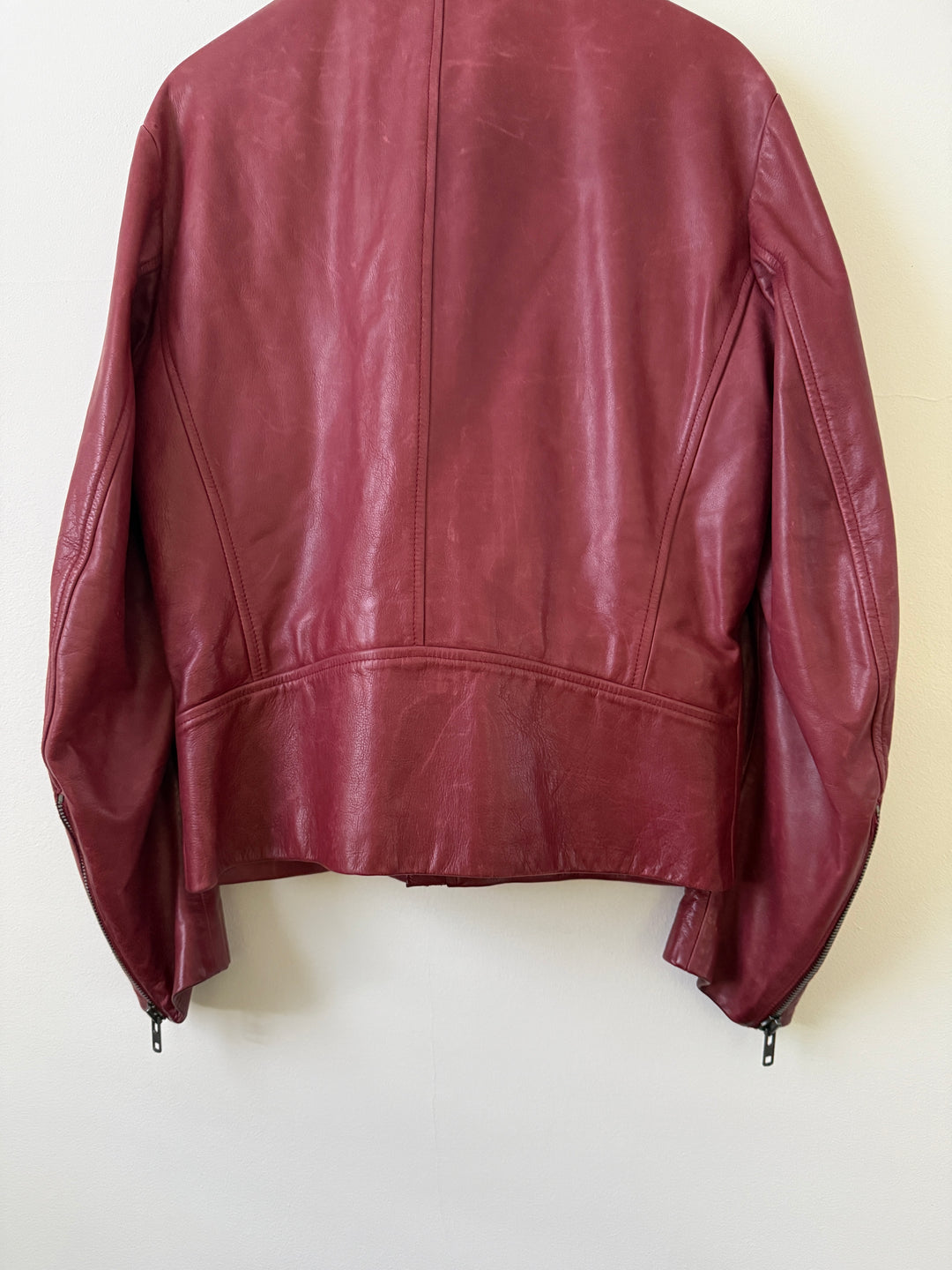 2007 Red 5 Zip Leather Moto Jacket