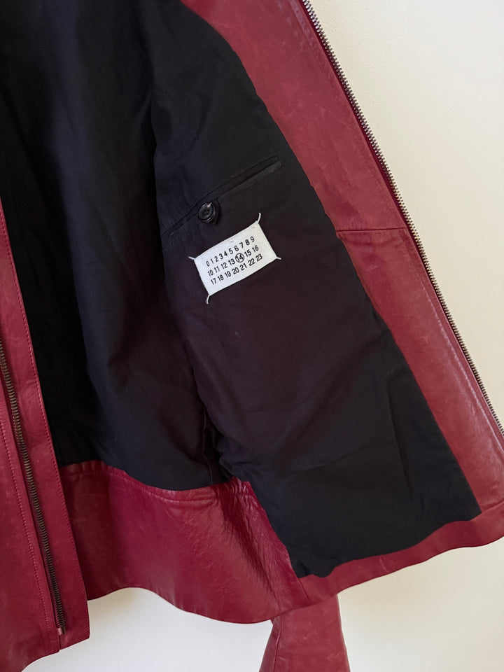 2007 Red 5 Zip Leather Moto Jacket