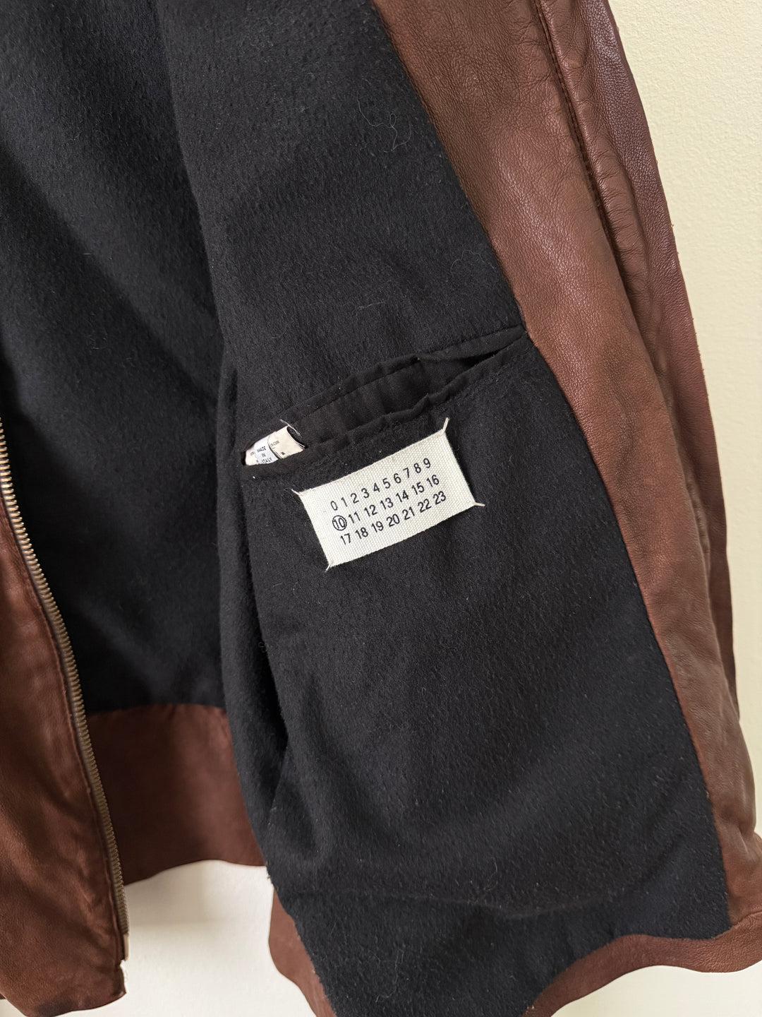 2004 Brown 5 Zip Leather Moto Jacket