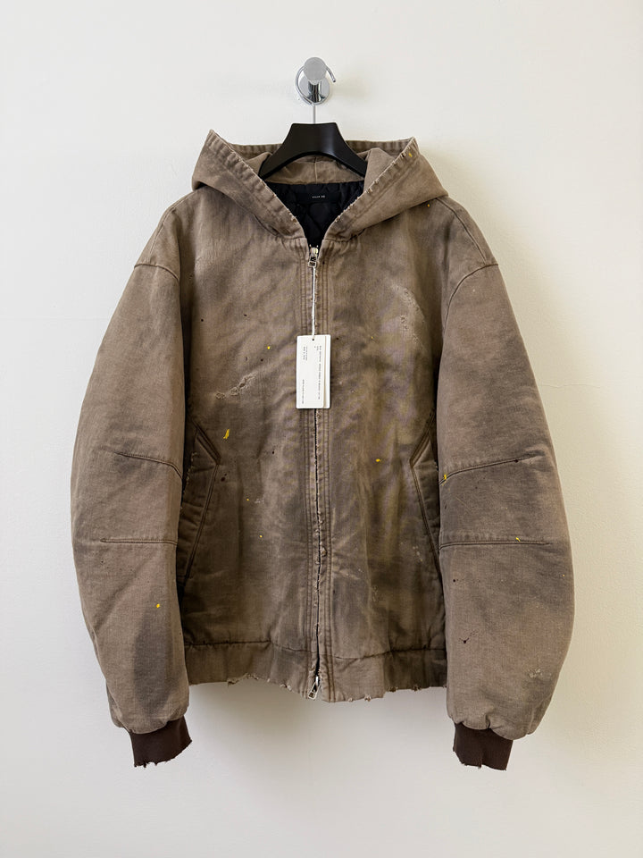 BECK DESTROYED HOODED BOMBER IN BRUSHED COTTON
