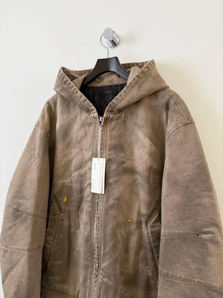 BECK DESTROYED HOODED BOMBER IN BRUSHED COTTON