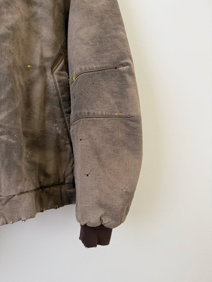 BECK DESTROYED HOODED BOMBER IN BRUSHED COTTON