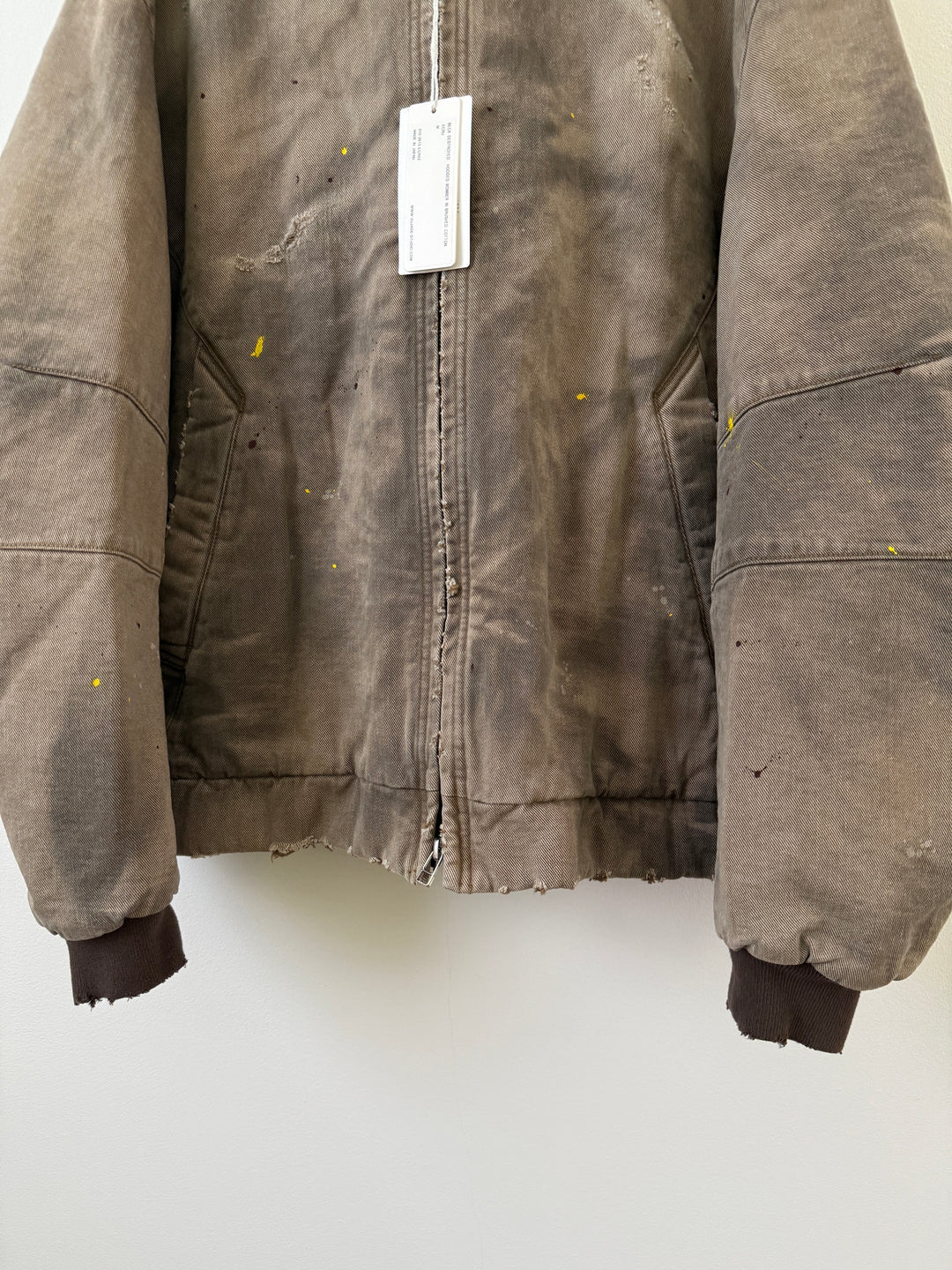 BECK DESTROYED HOODED BOMBER IN BRUSHED COTTON
