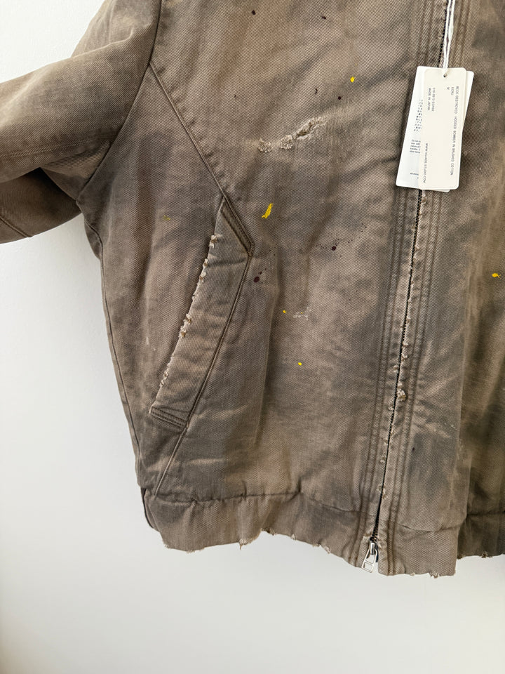 BECK DESTROYED HOODED BOMBER IN BRUSHED COTTON