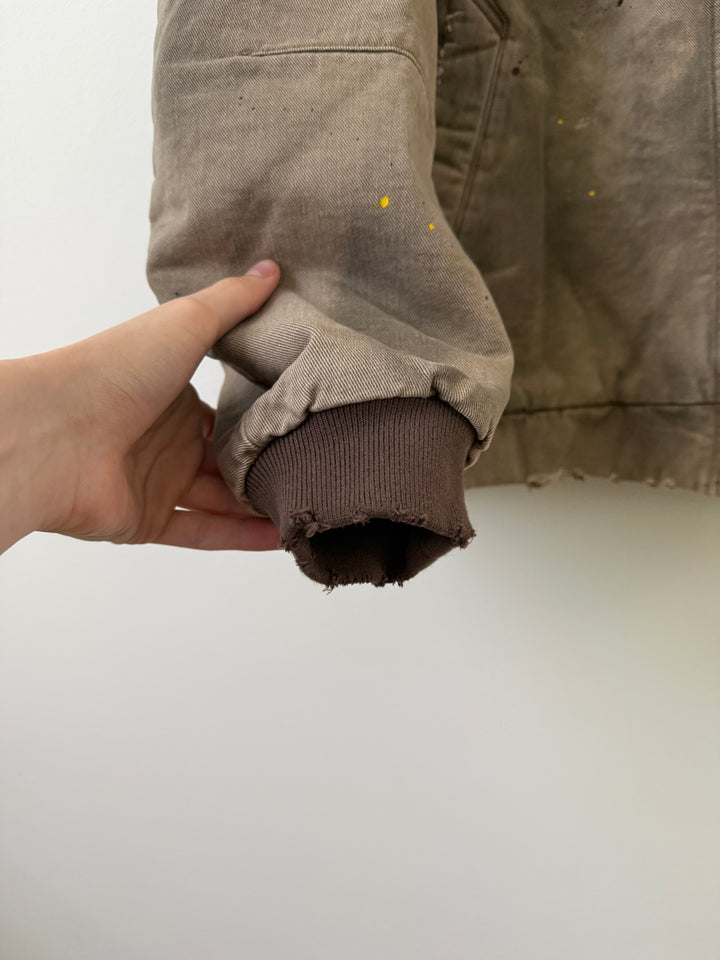 BECK DESTROYED HOODED BOMBER IN BRUSHED COTTON