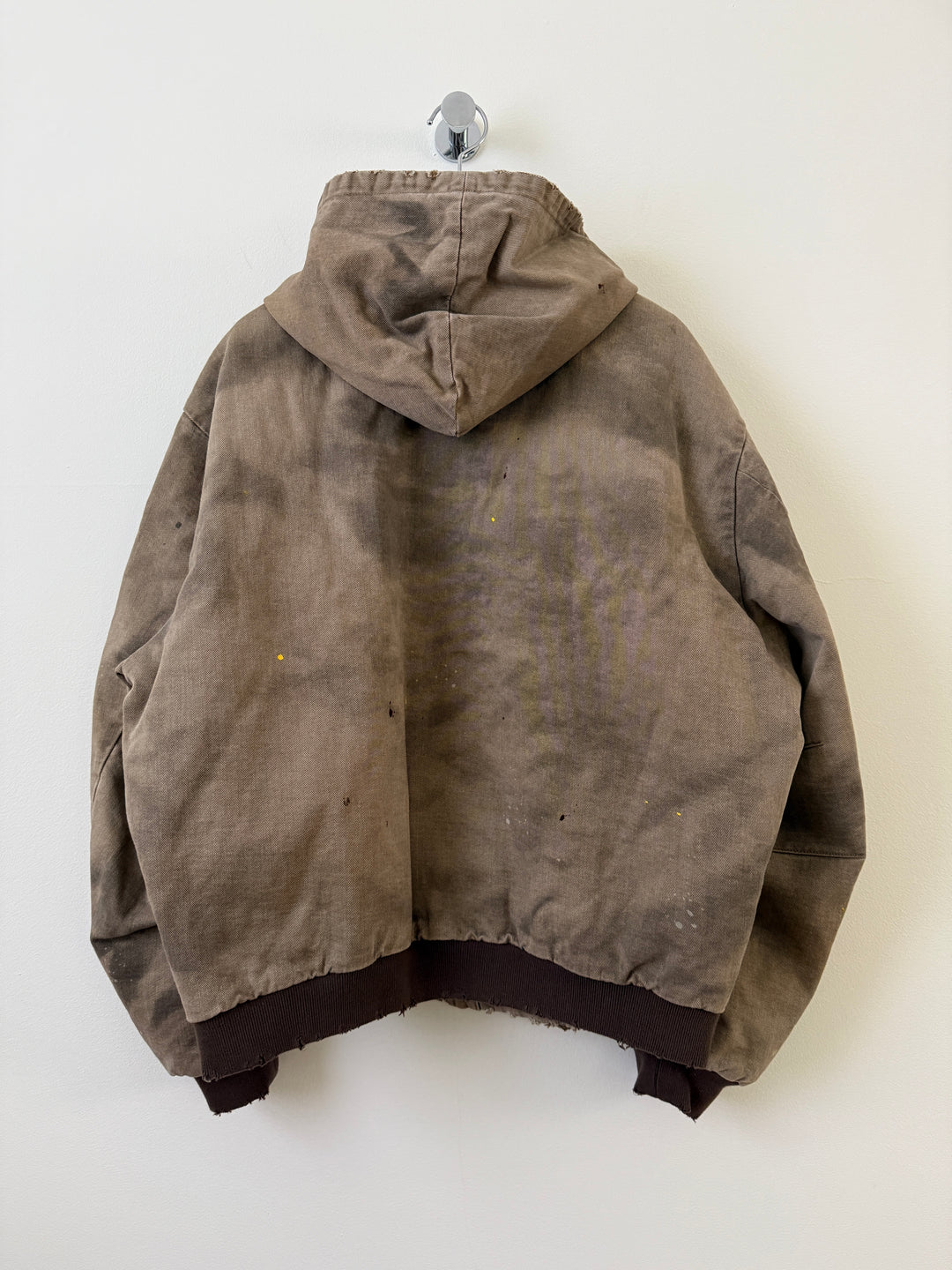 BECK DESTROYED HOODED BOMBER IN BRUSHED COTTON