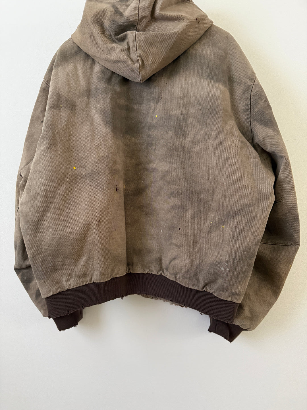 BECK DESTROYED HOODED BOMBER IN BRUSHED COTTON